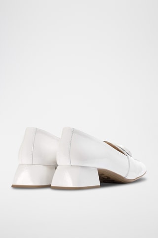 Mocassins à talons en cuir - Blanc
