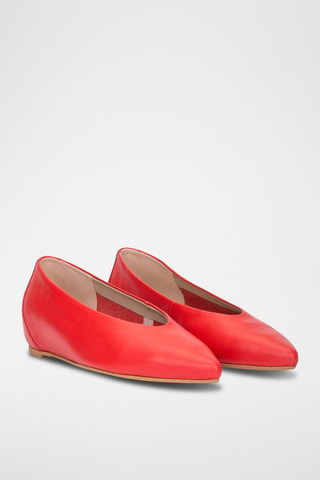 Ballerines en cuir - Rouge