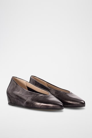 Ballerines en cuir - Gris