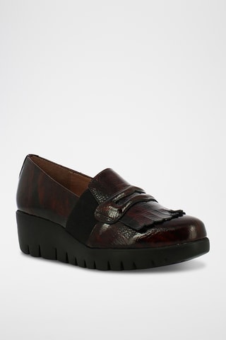 Mocassins compensés en cuir - Marron