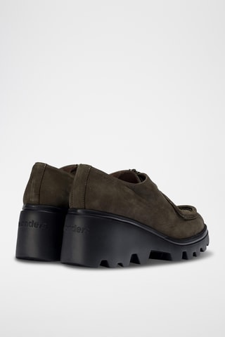 Derbys compensés en nubuck - Vert