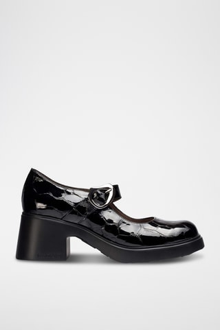Scarpe baby con tacco in pelle verniciata - Nero