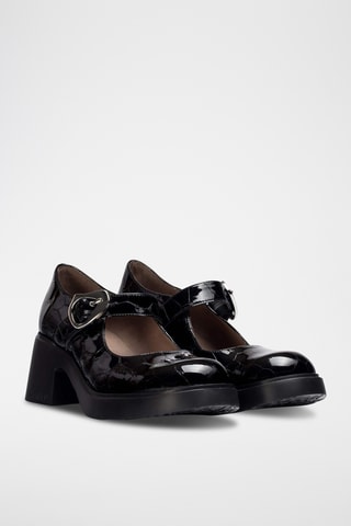 Scarpe baby con tacco in pelle verniciata - Nero