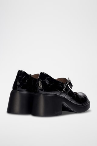 Scarpe baby con tacco in pelle verniciata - Nero