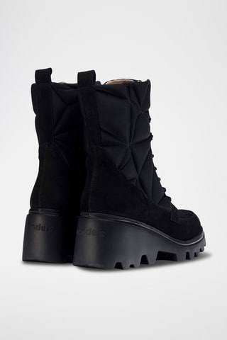 Bottines compensées en nubuck - Noir
