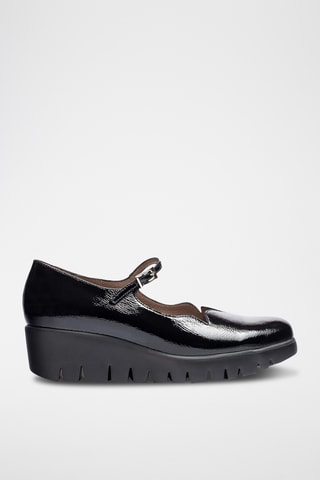 Scarpe baby con zeppa in pelle - Nero