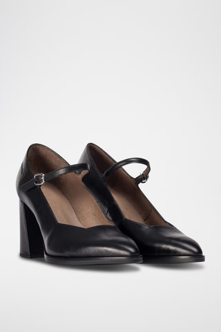 Scarpe baby con tacco in pelle verniciata - Nero