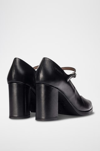 Scarpe baby con tacco in pelle verniciata - Nero