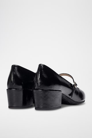Scarpe baby con tacco in pelle - Nero