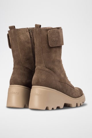 Bottines compensées en cuir - Taupe