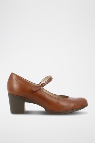 Scarpe baby con tacco in pelle - Marrone