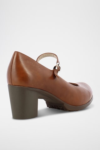 Scarpe baby con tacco in pelle - Marrone