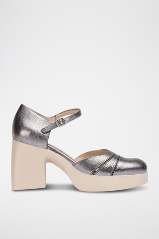 Décolleté in pelle - Grigio