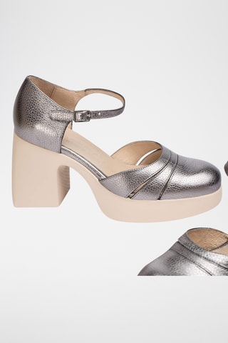 Décolleté in pelle - Grigio