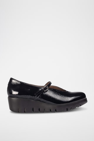 Scarpe baby con zeppa in pelle verniciata - Blu