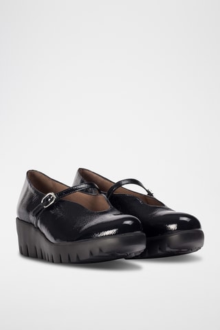 Scarpe baby con zeppa in pelle verniciata - Blu