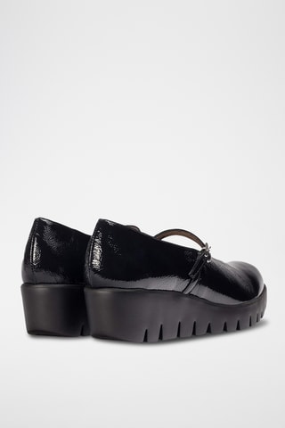 Scarpe baby con zeppa in pelle verniciata - Blu