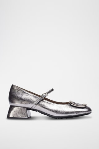 Scarpe baby con tacco in pelle - Grigio