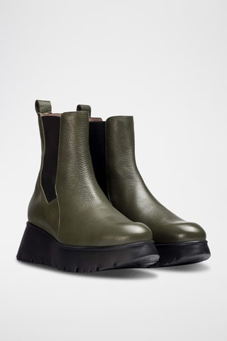 Stivaletti Beatles platform in pelle - Verde