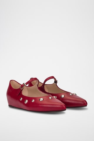 Babies en cuir - Rouge