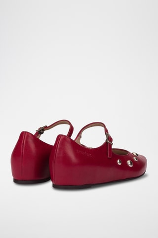 Babies en cuir - Rouge