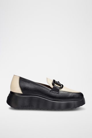 Mocassins compensés en cuir - Noir