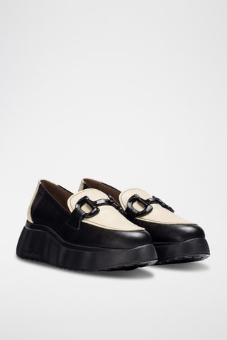 Mocassins compensés en cuir - Noir