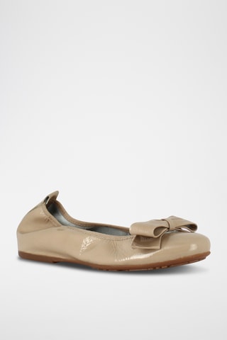Ballerines en cuir verni - Taupe