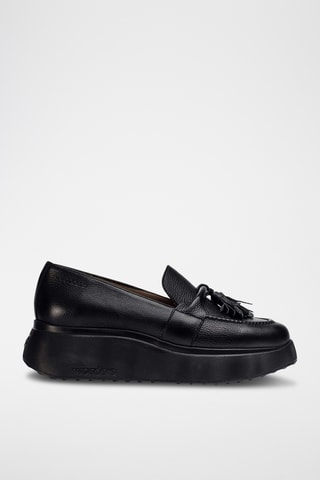 Mocassins compensés en cuir - Noir