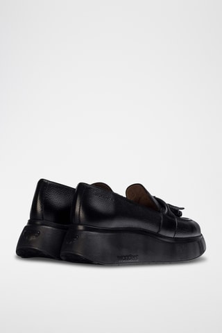 Mocassins compensés en cuir - Noir
