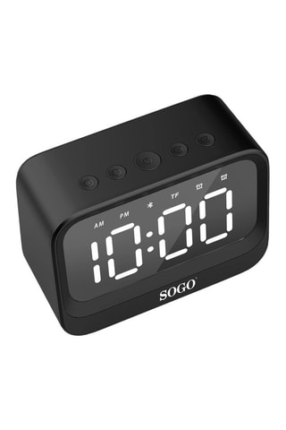 Réveil rechargeable Bluetooth sans fil - 5 W - Noir
