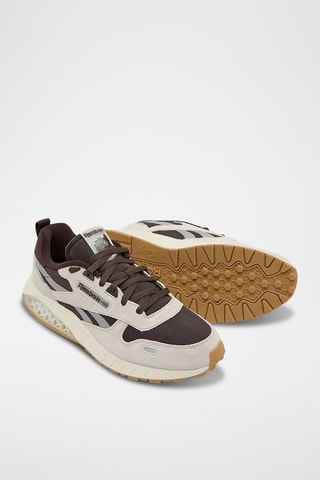 Baskets en nubuck Hexalite - Marron foncé et écru