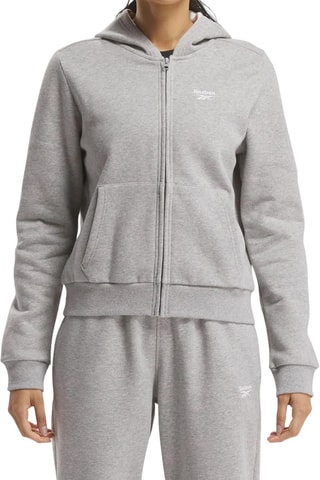 Sweat polaire à capuche Identity - Gris chiné