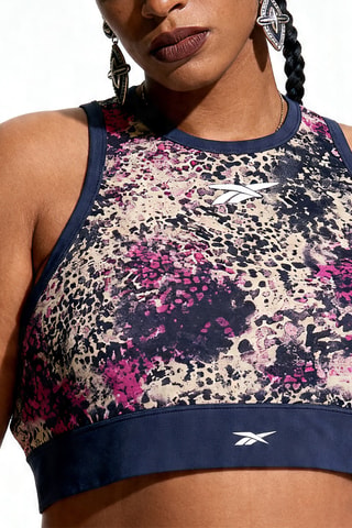 Brassière Modern Safari High-Neck - Bleu marine et violet