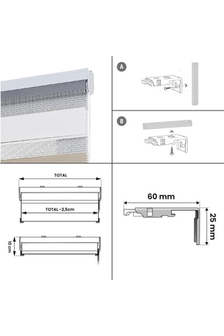 Store jour et nuit Duolux - Blanc et beige