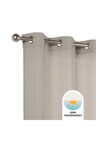 Rideau semi-transparent Stone - Gris clair