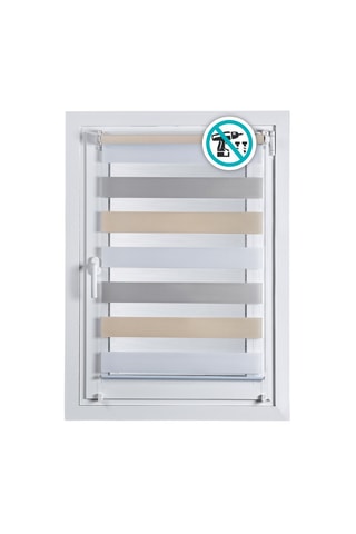 Store jour et nuit Clip & Fix - Gris et beige