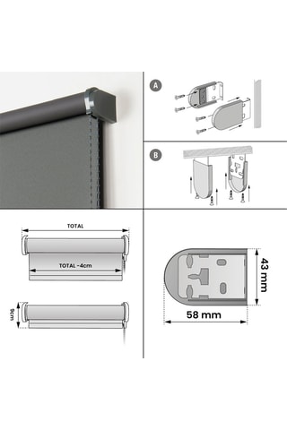 Store enrouleur opaque Rollup - Gris foncé