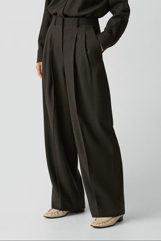 Pantalon en laine - Marron foncé