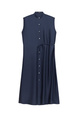 Robe chemise en soie - Bleu marine