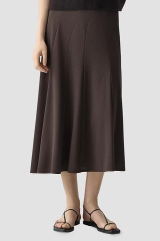 Jupe midi Fluted Seam - Marron