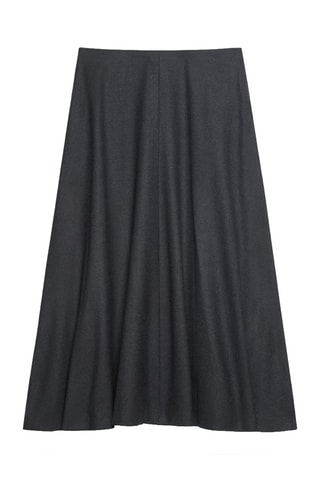 Jupe longue en laine - Gris foncé