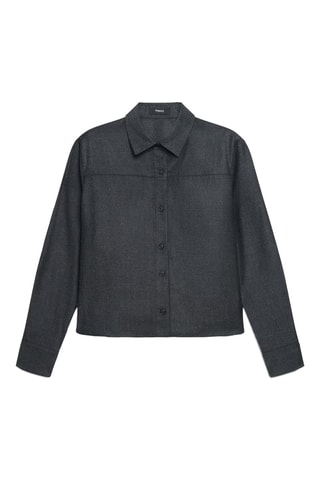 Chemise en laine Boxy - Gris foncé