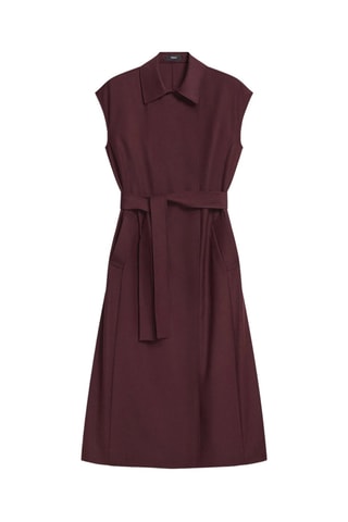 Robe chemise en laine - Bordeaux