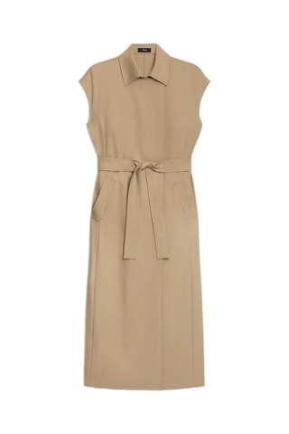 Robe chemise en laine - Camel