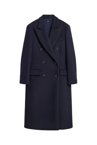 Manteau en laine et cachemire - Bleu marine