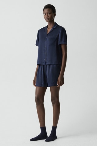 Pyjama en soie - Bleu marine