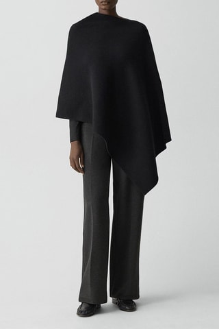 Poncho en laine et cachemire - Noir