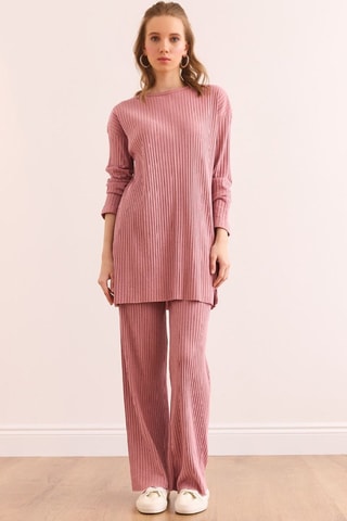 Tunique et pantalon palazzo - Rose