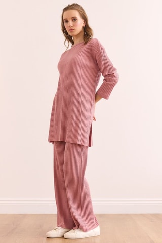 Tunique et pantalon palazzo - Rose